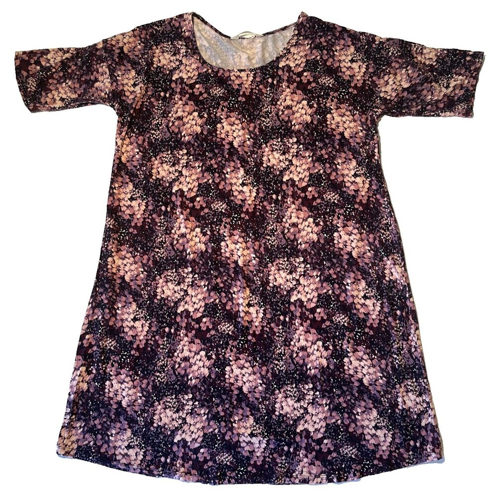 Soma Cool Nights‎ Sleep Shirt Medium Floral Short Sleeve Scoop Neck Nightgown